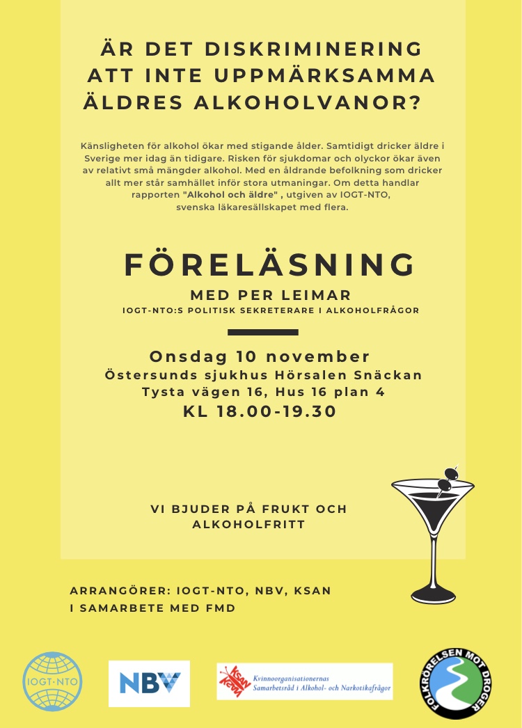 IOGT NTO kvällsföreläsning 10 nov